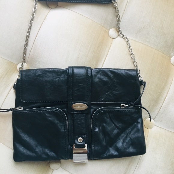 JiLL STUART BLACK LEATHER SHOULDER BAG - Picture 5 of 8
